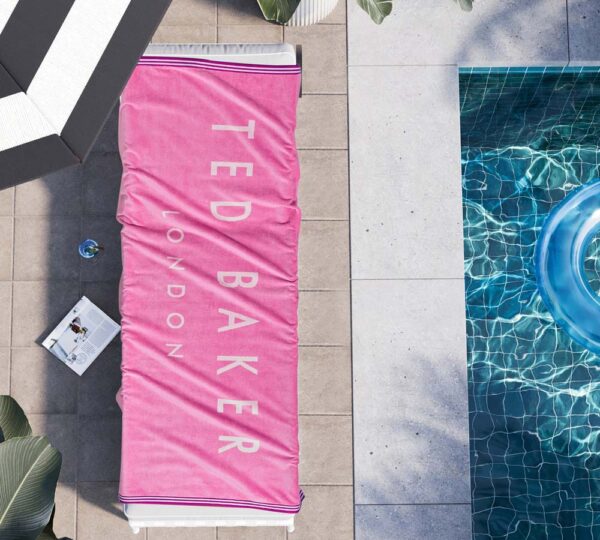 Ted Baker Logo Pink Beach Towel